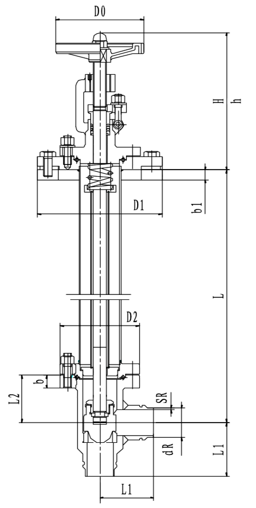 F151DB20低温长轴角式节流阀